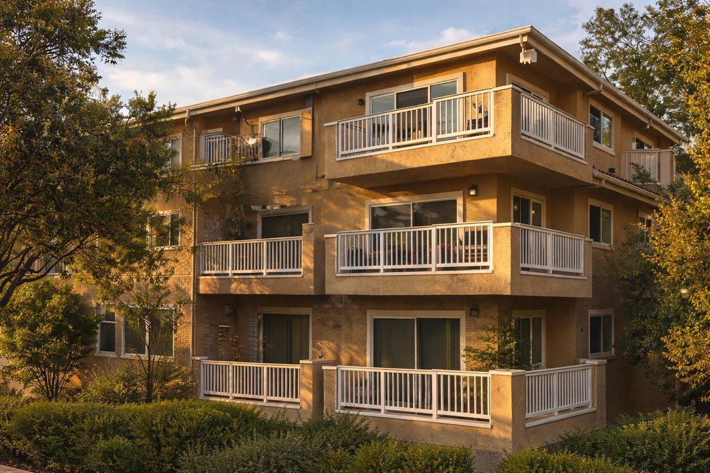 Professional inspector examining apartment balcony