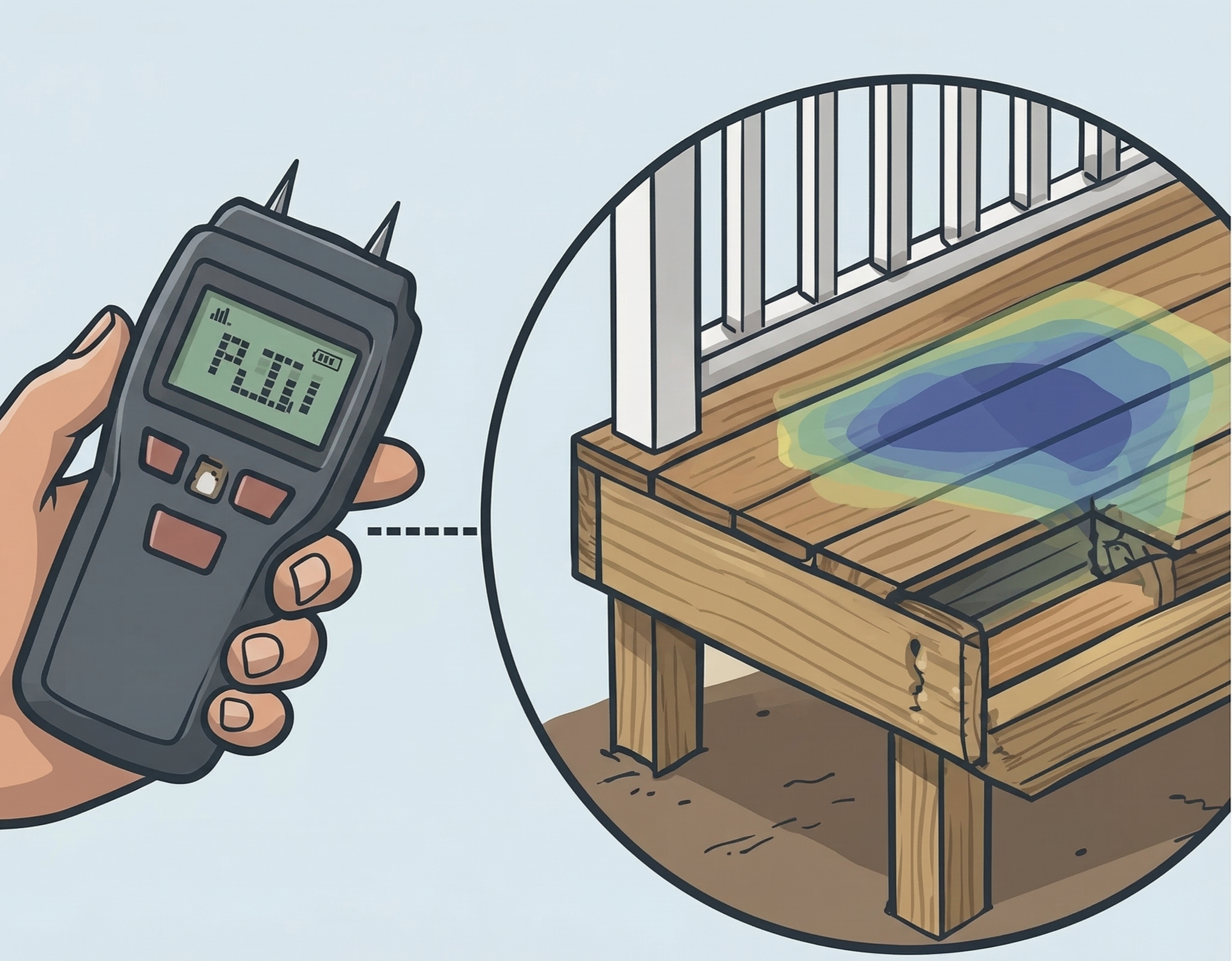 Illustration of targeted testing for concealed exterior elevated element conditions
